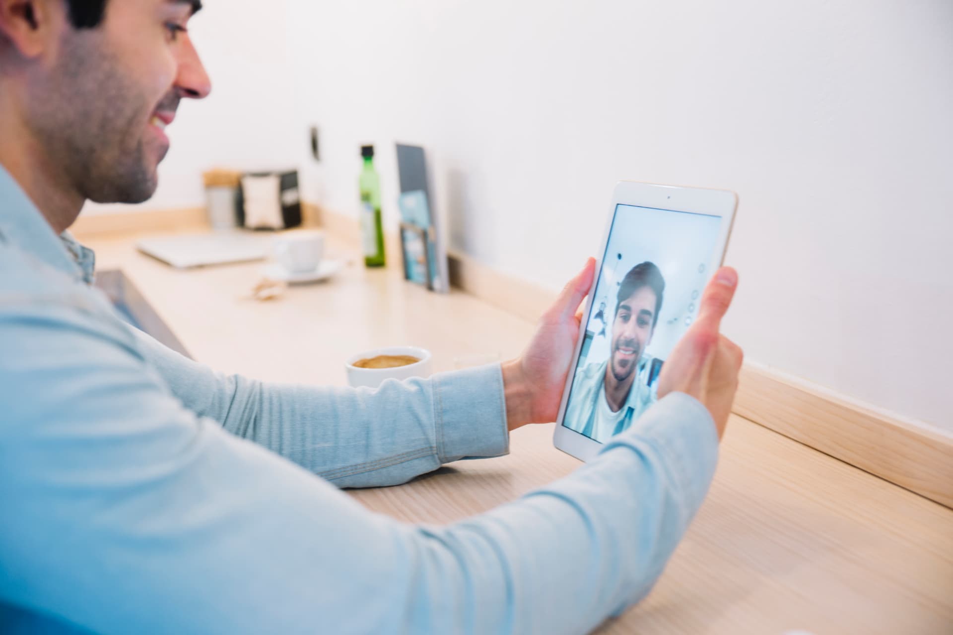 A person capturing a face on a phone