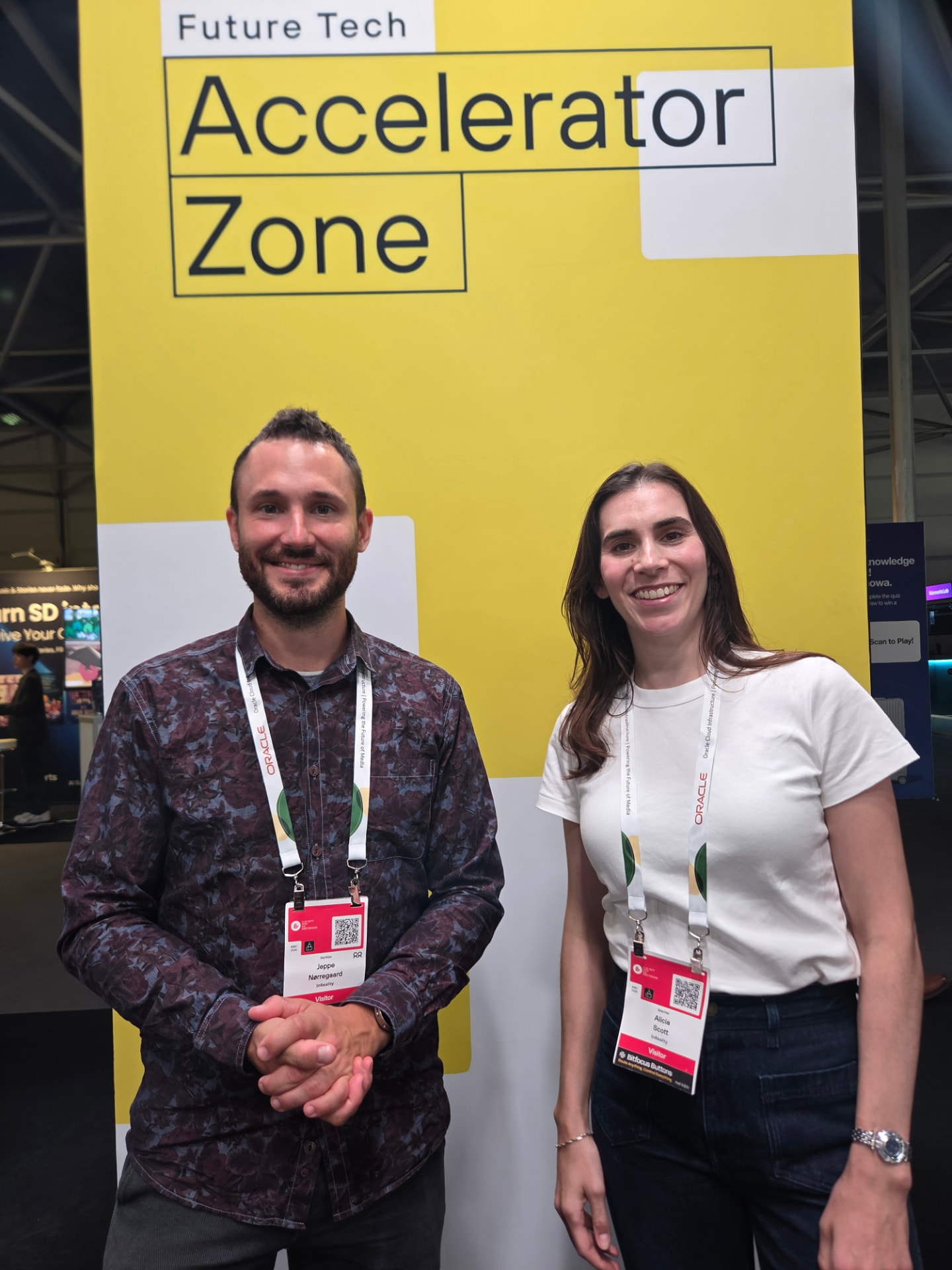 Jeppe Nørregaard and Alicia Scott at the IBC Accelerator Zone