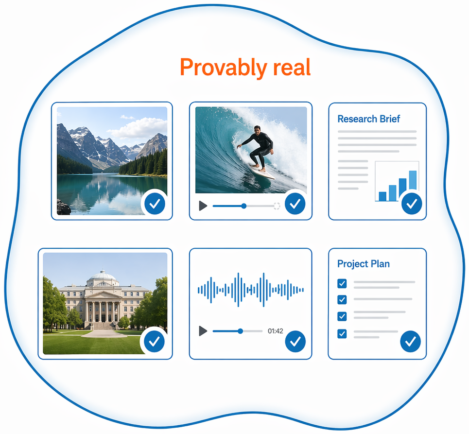A ringfence diagram around real authentic content which is provably real